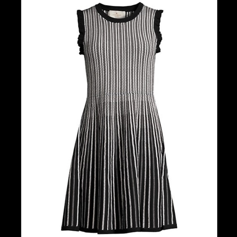 KATE SPADE - Dashing Beauty Textured Fit-&-Flare Sweater Dress